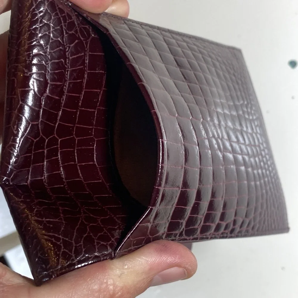 Fiocchi Crocodil-Calf Wallet‎ Brown Leather Nice Possible Vintage Men's Classic